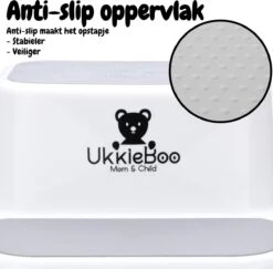 UkkieBoo Opstapje - Max 100kg - Wit - Antislip Krukje - 38x34x14/26 - Wc Krukje - Kinder Opstapjes - Wc Trainer - Wc Kinderhulp - Toilet Trainer - Huishoudtrap - Opstapje - Kruk - Opstapkrukje - Baby Opstapje - Veilig - Keuken Opstapje - Trapje -Pasgeborenen En Jonge Kinderen 1200x1180 10