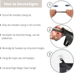 Traphekje - Traphekje Zonder Boren - Traphekje Oprolbaar - Traphekje Hond - Traphekje Zwart - Traphekje Dieren - Kinderhekje - Veiligheidshekje Voor Baby - 110 X 74 CM -Pasgeborenen En Jonge Kinderen 1200x1180 12