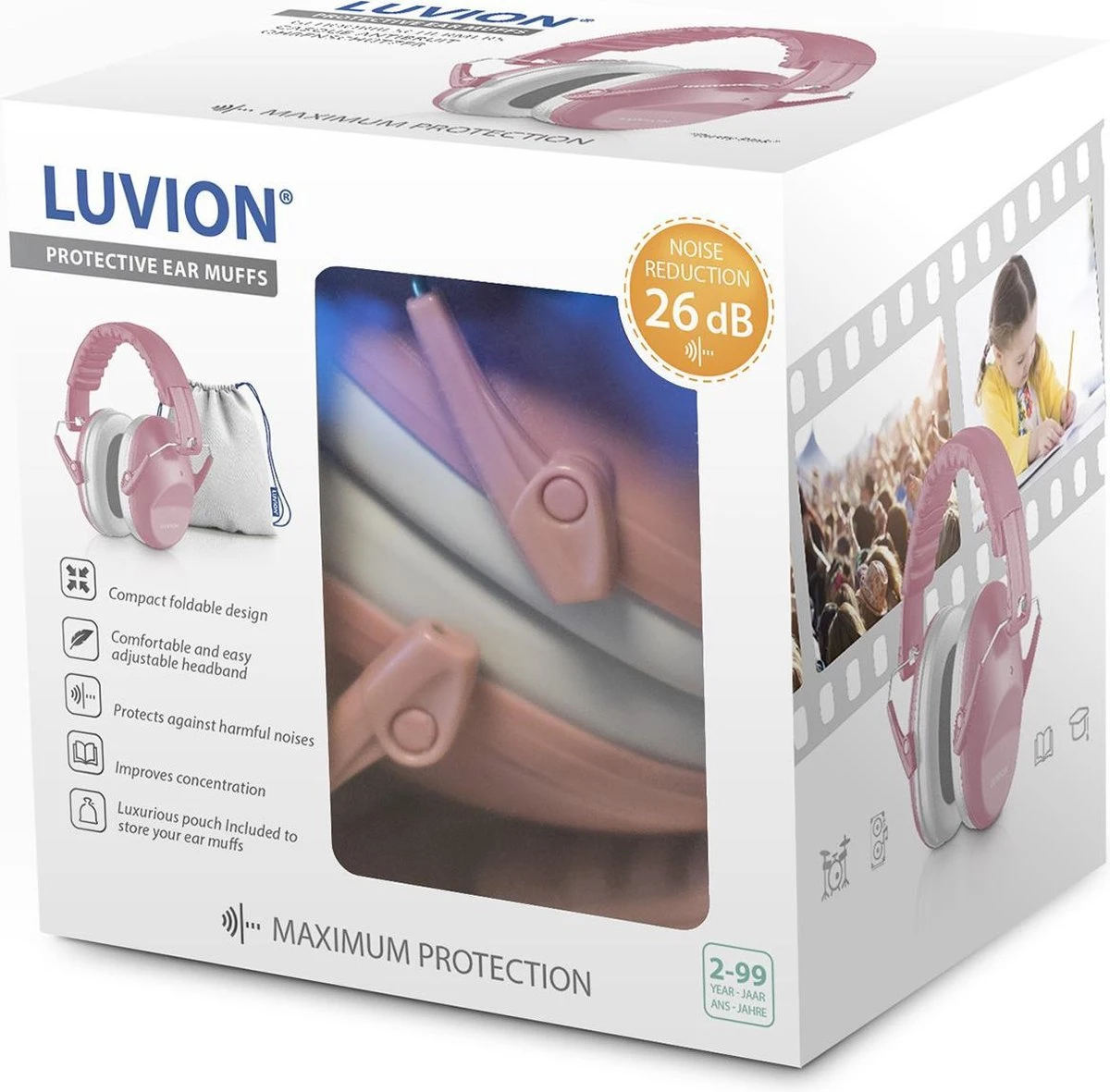 Luvion Gehoorbeschermers - Premium Gehoorbescherming Voor Kinderen - Baby, Peuter En Kind – Dusty Pink 6 Luvion Gehoorbeschermers - Premium Gehoorbescherming Voor Kinderen - Baby, Peuter En Kind – Dusty Pink - Afbeelding 6