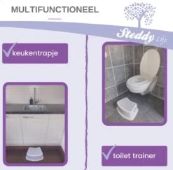 Opstapje - Toilettrainer - Opstapkrukje WC - Toiletkrukje - Max 150kg - Wit -Pasgeborenen En Jonge Kinderen 1200x1182 10
