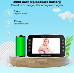 B-care Babyfoon Met 2 Camera's - 4.3 Inch Scherm - Zonder Wifi En App - Temperatuursensor - Infrarood Nachtzicht - Terugspreekfunctie - 4 Slaapliedjes- Zoomfunctie - Voor 2 Kinderen -Pasgeborenen En Jonge Kinderen 1200x1183 6