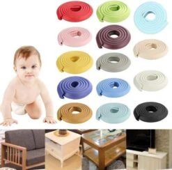 Stootrand Foam - Rand Beschermer - Rand Bescherming - Tafelbeschermer - Kids/kinder Safety - Baby Safety - Veiligheid - Tafelhoek - Tafelrand - Omrander - Stootkussen - Stootrand - 5 Meter + 8 Hoeken -Pasgeborenen En Jonge Kinderen 1200x1184 16