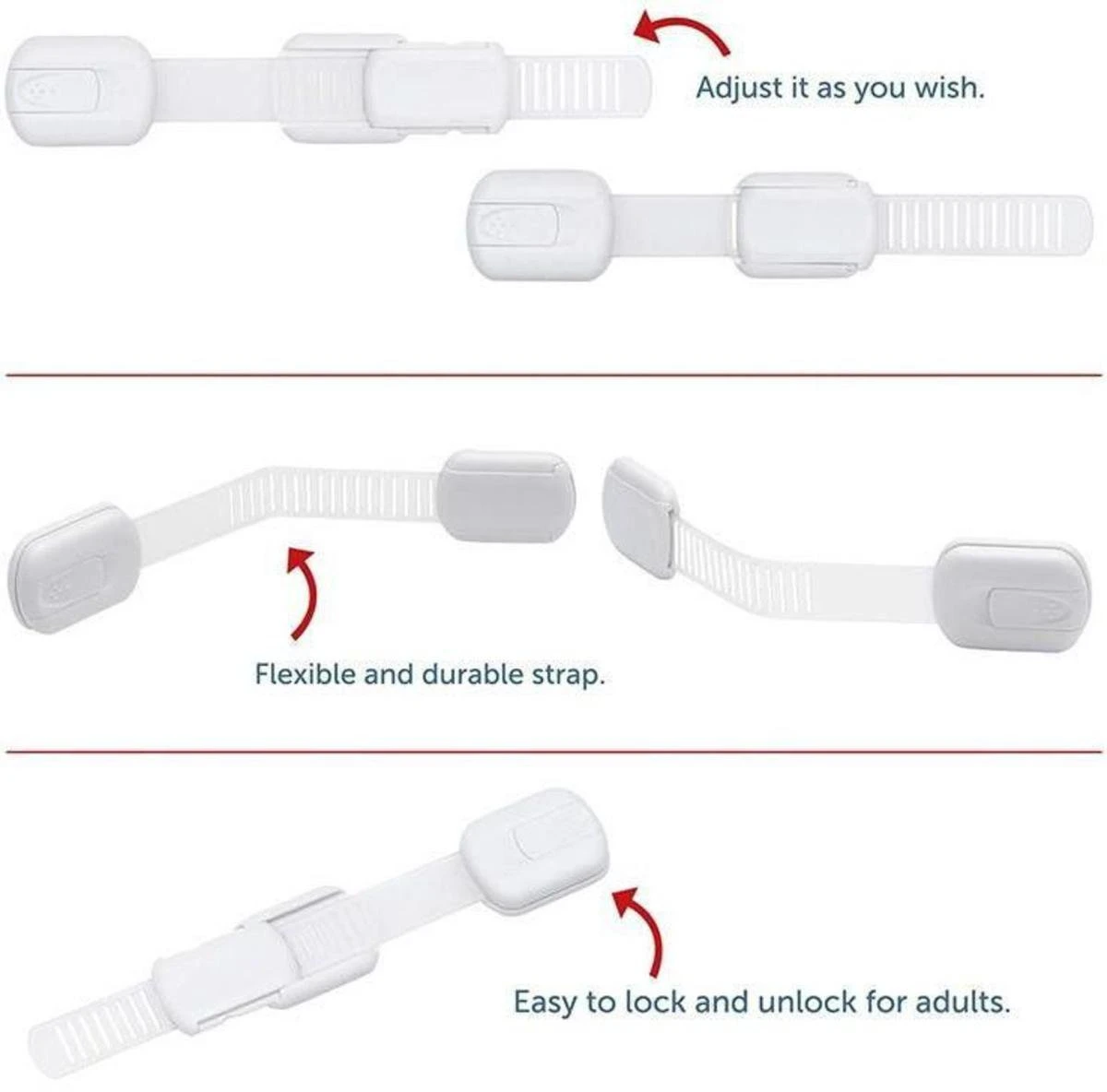 Sparkless Baby Safety Zelfklevende Bandsloten - Kinderslot - 18 Cm - 8 Stuks 2 Sparkless Baby Safety Zelfklevende Bandsloten - Kinderslot - 18 Cm - 8 Stuks - Afbeelding 2