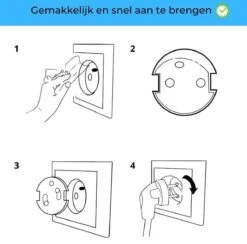 Merkloos Stopcontact Beveiliging België - Veiligheid Voor Baby's - Zelfklevende Stopcontactbeschermer Met Aarding - Stopcontact Bescherming Voor Belgische Stopcontacten - Maak Je Stopcontact Veilig Voor Baby's - 10 Stuks -Pasgeborenen En Jonge Kinderen 1200x1184 8