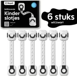 Zelfklevend Kinderslot Kastjes Voor Baby Veiligheid - 6 Stuks - Kinderbeveiliging Kasten & Lades - Kastsloten – Zwart Wit