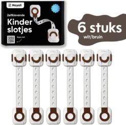 Zelfklevend Kinderslot Kastjes Voor Baby Veiligheid - 6 Stuks - Kinderbeveiliging Kasten & Lades - Kastsloten – Wit-Bruin