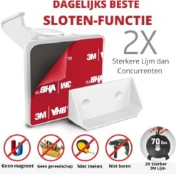 Eletux-B Kast- & Ladebeveiliging- Kinderslot Kastjes- Veiligheid Kinderen- Inclusief Handvat- Sterke 3M-lijm- 12 Stuks - Wit -Pasgeborenen En Jonge Kinderen 1200x1185 15