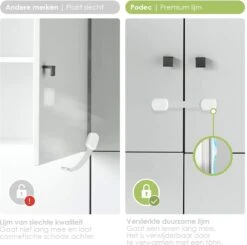 Merkloos Kinderslot Kastjes Kinderbeveiliging Voor Kasten - Set Van 10 -Pasgeborenen En Jonge Kinderen 1200x1188 5