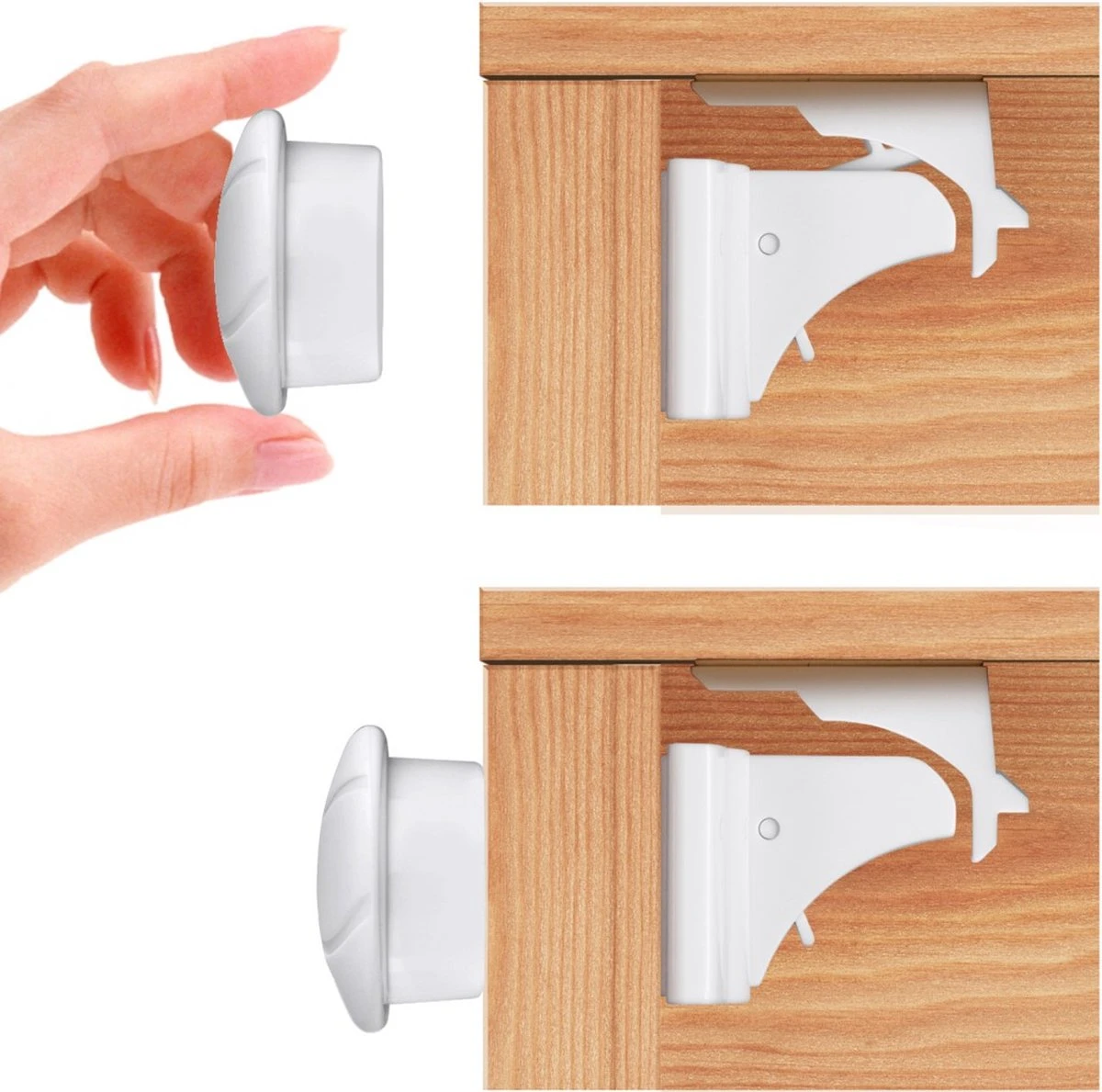 Kinderslot Magnetisch - Magneetslot Baby Kinderbeveiliging Voor Kasten Lades & Deuren - Kinderveiligheid - Magneet Kastbeveiliging Voor Kinderen - Ladeslot Veiligheidshaakjes - Kastsloten Zelfklevend - Set Van 4 Stuks Met Sleutel - 5KG Trekkracht 3 Kinderslot Magnetisch - Magneetslot Baby Kinderbeveiliging Voor Kasten Lades & Deuren - Kinderveiligheid - Magneet Kastbeveiliging Voor Kinderen - Ladeslot Veiligheidshaakjes - Kastsloten Zelfklevend - Set Van 4 Stuks Met Sleutel - 5KG Trekkracht - Afbeelding 3