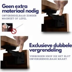 Nelbar- Kinderslot Kastjes - Zwart - 12 Stuks- Ladebeveiliging- Kastbeveiliging - Kastslot- Onzichtbaar- Verbeterde Versie - Dubbele Vergrendeling -Pasgeborenen En Jonge Kinderen 1200x1189 19