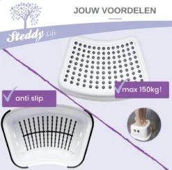 Opstapje - Toilettrainer - Opstapkrukje WC - Toiletkrukje - Max 150kg - Wit -Pasgeborenen En Jonge Kinderen 1200x1189 22