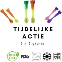 Warmte Gevoelige Baby Voedingslepels - Set Babylepels - BPA-Vrij - Vaatwasserbestendig - 5 + 1 Stuks