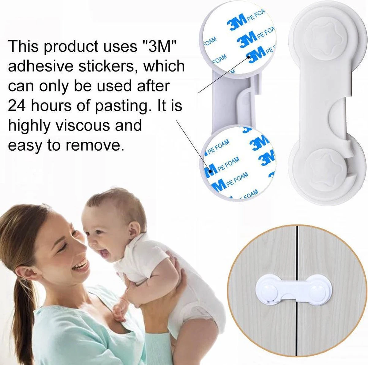 Merkloos 2 Deur Ladeslot Voor Kast, Koelkast - Kinderslot - Baby Safety – Lock – Babylock - Veiligheidshaakje – Babyslot - Deuren - Baby - Peuter – Safty-Kinderbeveiliging - Kastenvergrendeling - Kastdeur Grendel – Kastbeveiliging Kleur: Wit 2 Merkloos 2 Deur Ladeslot Voor Kast, Koelkast - Kinderslot - Baby Safety – Lock – Babylock - Veiligheidshaakje – Babyslot - Deuren - Baby - Peuter – Safty-Kinderbeveiliging - Kastenvergrendeling - Kastdeur Grendel – Kastbeveiliging Kleur: Wit - Afbeelding 2