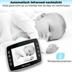 B-care Babyfoon Met 2 Camera's - 4.3 Inch Scherm - Zonder Wifi En App - Temperatuursensor - Infrarood Nachtzicht - Terugspreekfunctie - 4 Slaapliedjes- Zoomfunctie - Voor 2 Kinderen -Pasgeborenen En Jonge Kinderen 1200x1191 24