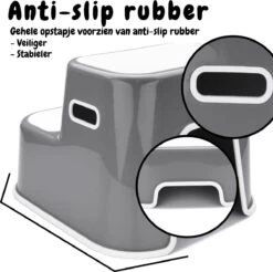 UkkieBoo Opstapje - Max 100kg - Grijs - Antislip Krukje - Wc Krukje - Kinder Opstapjes - Wc Trainer - Wc Kinderhulp - Toilet Trainer - Eerste Opstapje - Opstapje - Kruk - Opstapkrukje - Baby Opstapje - Veiligheid - Keuken Opstapje - Trapje -Pasgeborenen En Jonge Kinderen 1200x1193 17