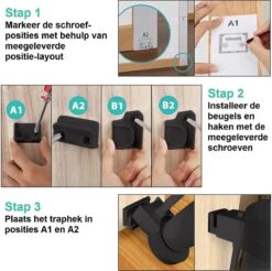 Jokenz® Oprolbaar Traphekje - Veiligheidshekje - Kinderhekje - Hondenhek Voor Binnen - Traphekjes Hond - Zwart -Pasgeborenen En Jonge Kinderen 1200x1194 15