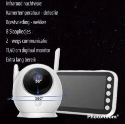 Diamond Baby ABM100 - Babyfoon Met Camera - Premium Baby Monitor - 4.5" LCD Screen - Draadloos -Pasgeborenen En Jonge Kinderen 1200x1194 20