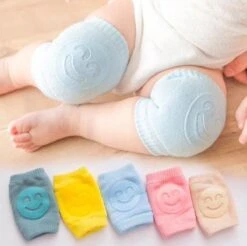 Merkloos Baby Kniebeschermers - Kruipen - Smiley - Turquoise - Baby Kniepads - Unisex - 6 Maanden Tot 2 Jaar - Peuter - Dreumes - Love Gifts