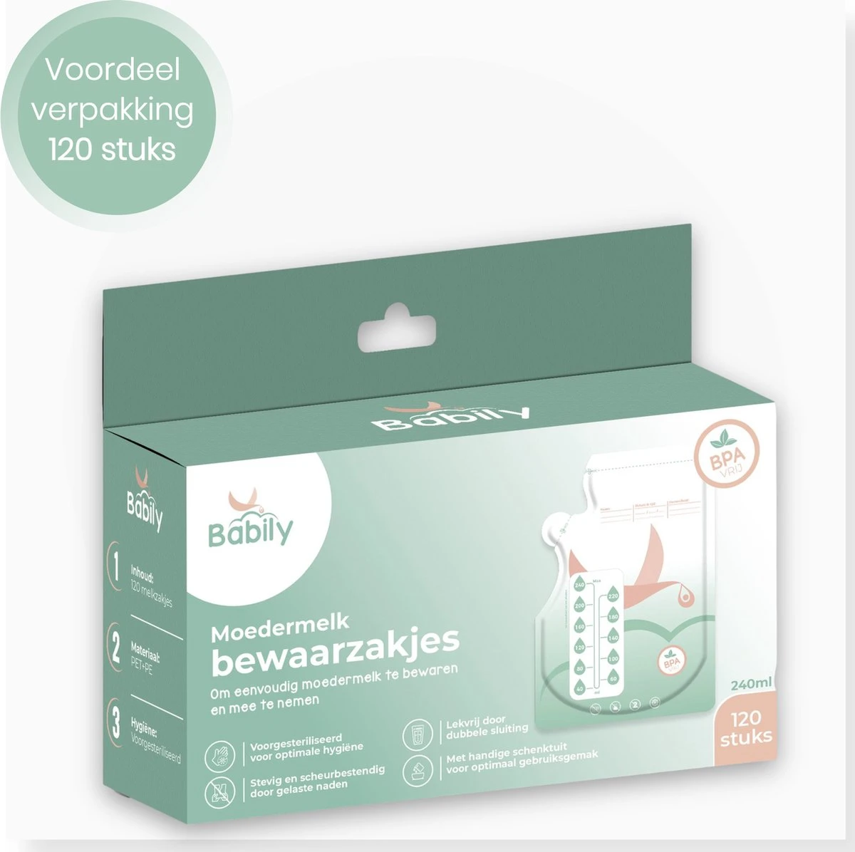 Babily® - Moedermelk Bewaarzakjes - 120 Stuks - Borstvoeding Bewaarzakje - Melkzakjes - 240 Ml - Met Dubbele Sluiting En Schenktuit 8 Babily® - Moedermelk Bewaarzakjes - 120 Stuks - Borstvoeding Bewaarzakje - Melkzakjes - 240 Ml - Met Dubbele Sluiting En Schenktuit - Afbeelding 8