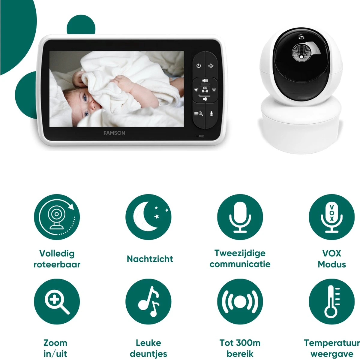 Babyfoon HD Camera Met Spraakfunctie - Babycam 2 Babyfoon HD Camera Met Spraakfunctie - Babycam - Afbeelding 2