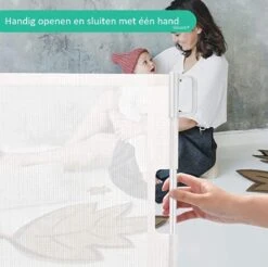 Oprolbaar Traphekje Zwart - Veiligheidshekje Voor Baby - Kinderhekje - Hondenhek - Traprek - Luxe Mesh - Simanti® -Pasgeborenen En Jonge Kinderen 1200x1196 21