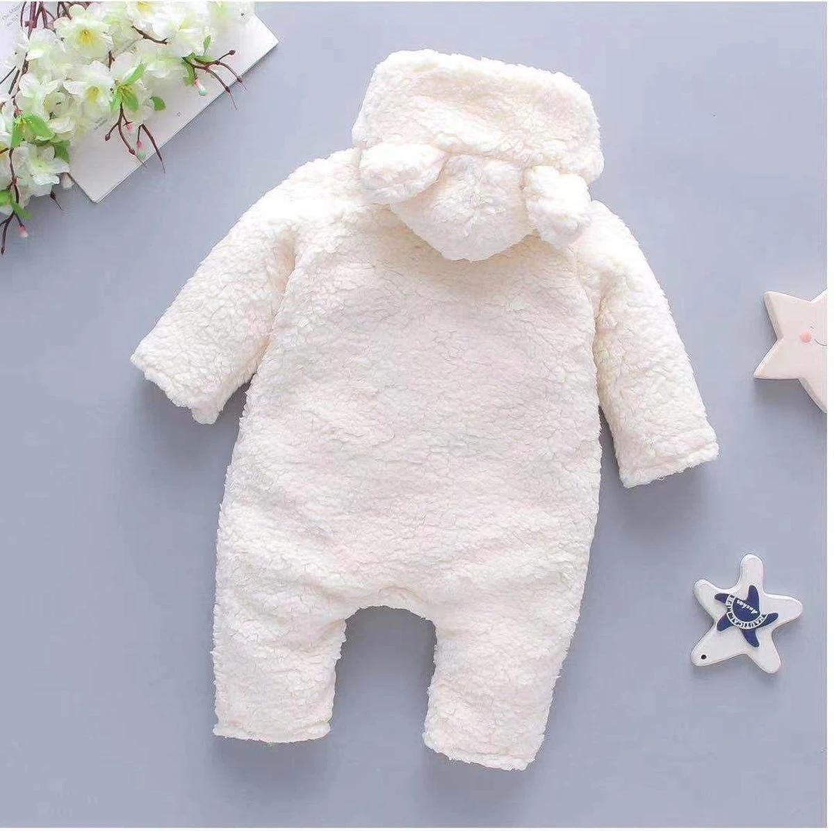 Budino Luxe Baby Pyjama Romper Onesie Dear Beer Dier - Wit - 3 Mnd 2 Budino Luxe Baby Pyjama Romper Onesie Dear Beer Dier - Wit - 3 Mnd - Afbeelding 2