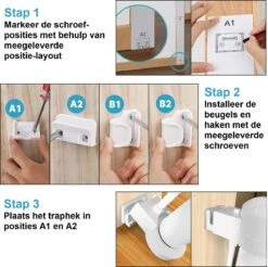 ADSafety - Oprolbaar Traphekje - Wit - Veiligheid In Huis - Extra Breed - Veiligheidshekje Voor Baby - Kinderhekje - Hondenhek -Pasgeborenen En Jonge Kinderen 1200x1197 15