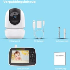 B-care Babyfoon Met Camera - 3.5 Inch Scherm - Zonder Wifi En App - Temperatuursensor - Nachtzicht - Terugspreekfunctie - 4 Slaapliedjes - Alarm -Pasgeborenen En Jonge Kinderen 1200x1198 29