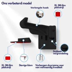 Nelbar- Kinderslot Kastjes - Zwart - 12 Stuks- Ladebeveiliging- Kastbeveiliging - Kastslot- Onzichtbaar- Verbeterde Versie - Dubbele Vergrendeling -Pasgeborenen En Jonge Kinderen 1200x1198 44