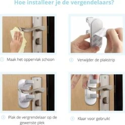 Deurklink Vergrendeling - Kinderslot Deur - Deurbeveiliging Kinderen En Dieren - 2 Stuks -Pasgeborenen En Jonge Kinderen 1200x1199 4
