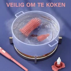 Baby Flessenborstel - Flessenreiniger - Flessenborstel Siliconen - Flesvoedingsaccessoires - BPA Vrij - Groen - 3 In 1 -Pasgeborenen En Jonge Kinderen 1200x1200 100