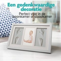 Baby Fotolijst Met Klei Voetafdruk & Handafdruk – Kraamcadeau Babyshower - Gipsafdruk Baby - Kraampakket/Geboorte Cadeau -Pasgeborenen En Jonge Kinderen 1200x1200 1031