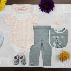 Spronkers® Baby Kleding Set 5 Stuks - Baby Kraamcadeau Meisje – Baby Cadeaupakket – Kraammand Baby Geschenkset - Roze 0-3 Maanden -Pasgeborenen En Jonge Kinderen 1200x1200 1076