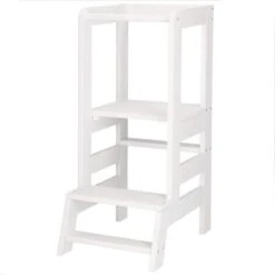 Springos Leertoren Montessori | Leertoren Keukenhulp | Keukentoren | Leertoren Peuters | Stabiel | Wit -Pasgeborenen En Jonge Kinderen 1200x1200 1159