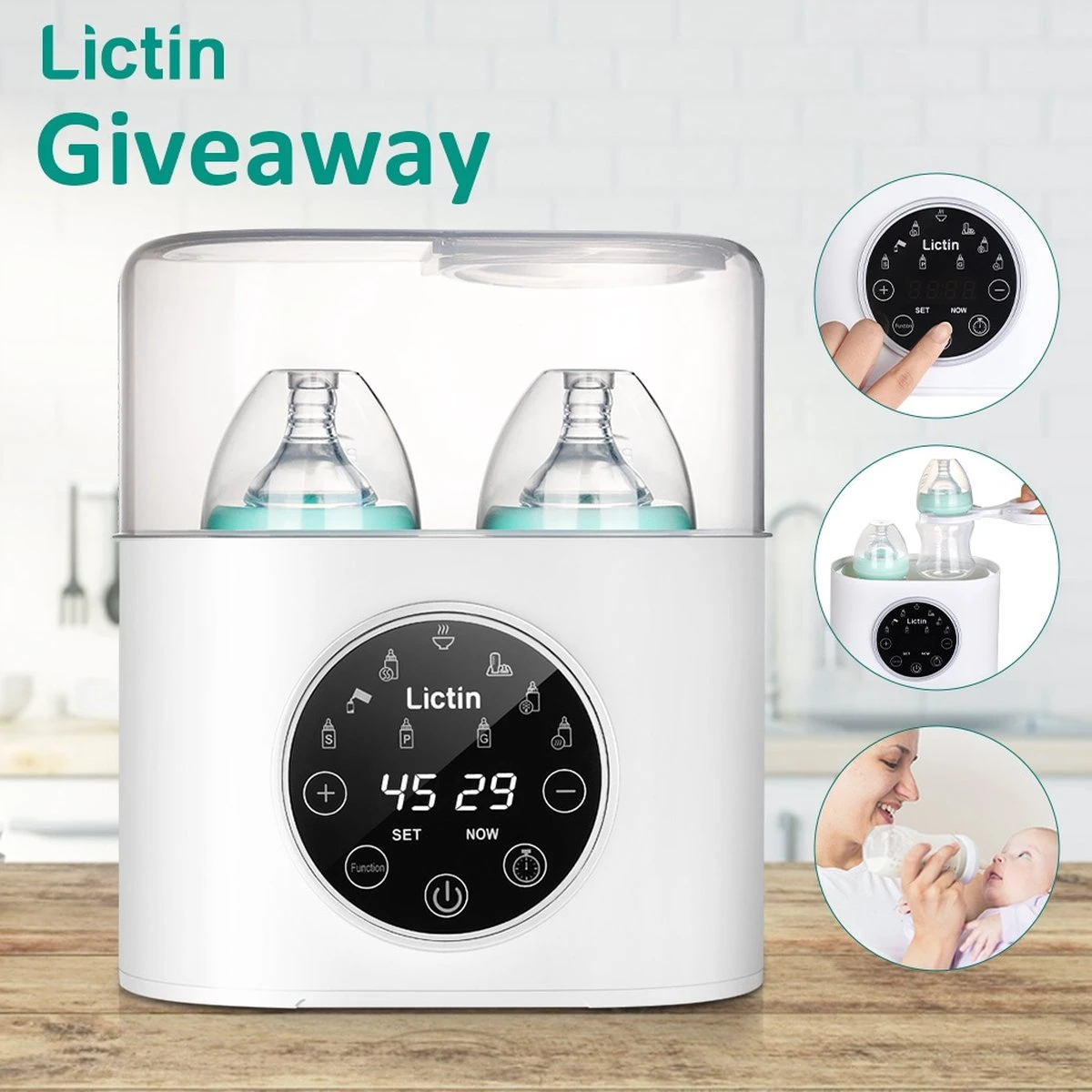 Merkloos Lictin Flessensterilisator En Flessenwarmer 1 Merkloos Lictin Flessensterilisator En Flessenwarmer