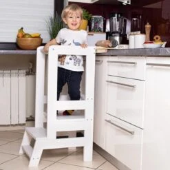 Springos Leertoren Montessori | Leertoren Keukenhulp | Keukentoren | Leertoren Peuters | Stabiel | Wit -Pasgeborenen En Jonge Kinderen 1200x1200 1161