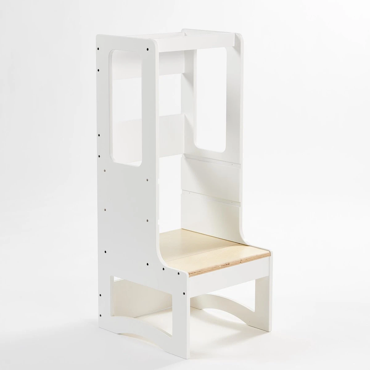 Leertoren / Keukenhulp / Opstapje Montessori - In Hoogte Verstelbaar - Wit/berk 5 Leertoren / Keukenhulp / Opstapje Montessori - In Hoogte Verstelbaar - Wit/berk - Afbeelding 5