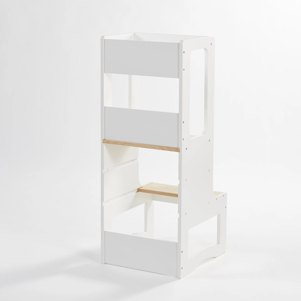 Leertoren / Keukenhulp / Opstapje Montessori - In Hoogte Verstelbaar - Wit/berk 8 Leertoren / Keukenhulp / Opstapje Montessori - In Hoogte Verstelbaar - Wit/berk - Afbeelding 8