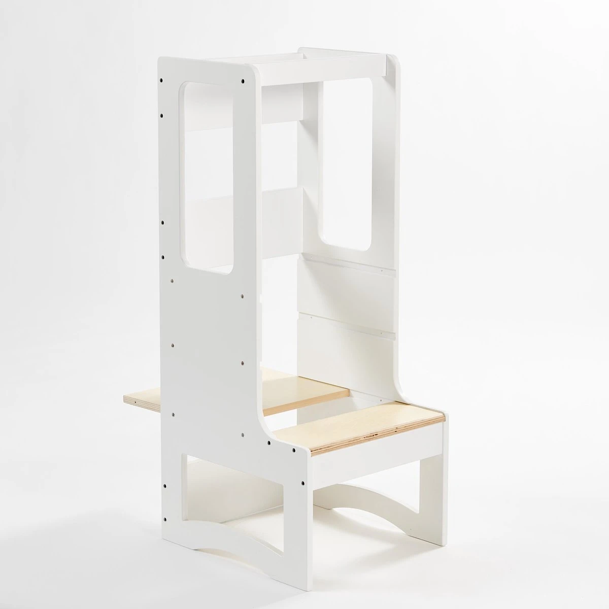 Leertoren / Keukenhulp / Opstapje Montessori - In Hoogte Verstelbaar - Wit/berk 9 Leertoren / Keukenhulp / Opstapje Montessori - In Hoogte Verstelbaar - Wit/berk - Afbeelding 9