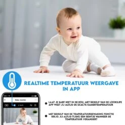 Looki Slimme Babyfoon FHD - WiFi & App - Temperatuur Sensor & Slaapliedjes - Met Camera Beveiliging - Beveiligingscamera Binnen - Draadloos -Pasgeborenen En Jonge Kinderen 1200x1200 1280