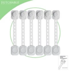 Dutchable Kinderslot Kastjes - Beveiliging Voor Kind - Kinderslot Op Maat - Kinderslot Deur - Kinderslot Lade - Kinderslot Koelkast - Kinderslot Raam - Zelfklevend Kinderslot - Kastslot - Child Lock - 6 Stuks - Wit