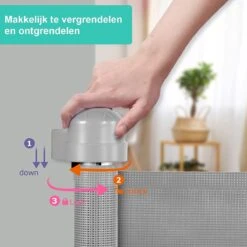 Jokenz® Oprolbaar Traphekje - Veiligheidshekje - Kinderhekje - Hondenhek Voor Binnen - Traphekjes Hond - Grijs -Pasgeborenen En Jonge Kinderen 1200x1200 1329