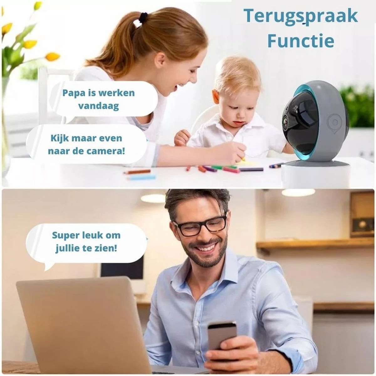 NIEUW - Full HD WiFi Babyfoon Met Camera én App - BabyPhone Met Camera - 1296P - Geluid En Bewegingsdetectie - Automatisch Volgen - Nachtvisie - Spraakfunctie 4 NIEUW - Full HD WiFi Babyfoon Met Camera én App - BabyPhone Met Camera - 1296P - Geluid En Bewegingsdetectie - Automatisch Volgen - Nachtvisie - Spraakfunctie - Afbeelding 4