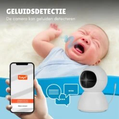 Merkloos Babyfoon Met Camera En App - Babyfoons - Wifi - Infrarood Nachtvisie - Temperatuursensor - Geluid En Bewegingsdetectie - Full HD Beveiligingscamera - Babymonitor - Wit -Pasgeborenen En Jonge Kinderen 1200x1200 1441