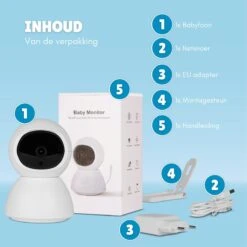 Merkloos Babyfoon Met Camera En App - Babyfoons - Wifi - Infrarood Nachtvisie - Temperatuursensor - Geluid En Bewegingsdetectie - Full HD Beveiligingscamera - Babymonitor - Wit -Pasgeborenen En Jonge Kinderen 1200x1200 1444