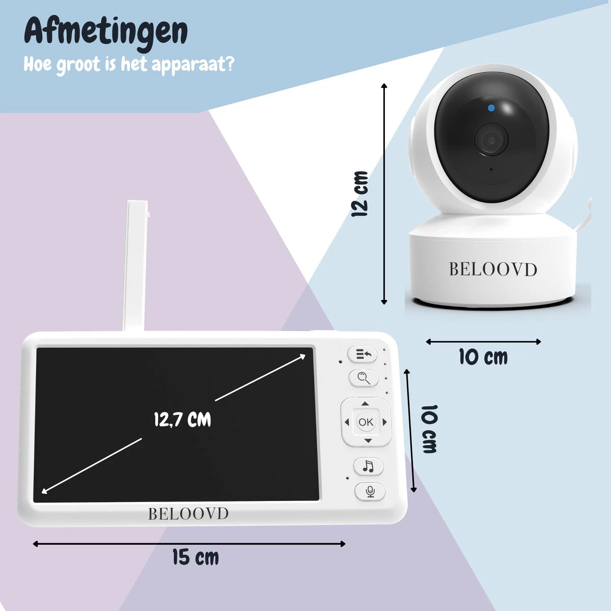 Babyfoon Met Camera En App - BELOOVD - Smart Baby Monitor Met VOX - Wifi - Dual Mode - FULL HD Scherm - Babyfoons 3 Babyfoon Met Camera En App - BELOOVD - Smart Baby Monitor Met VOX - Wifi - Dual Mode - FULL HD Scherm - Babyfoons - Afbeelding 3