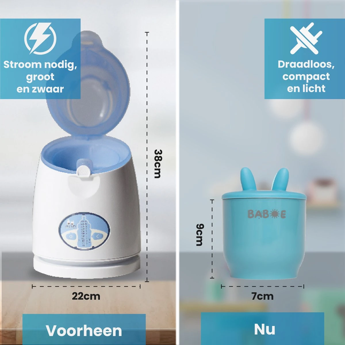 Baboe Draagbare Baby Flessenwarmer Voor Onderweg – Blauw – Incl. 4 Adapters - Geschikt Voor Alle Babyflessen 8 Baboe Draagbare Baby Flessenwarmer Voor Onderweg – Blauw – Incl. 4 Adapters - Geschikt Voor Alle Babyflessen - Afbeelding 8