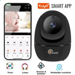 Needs!® Full HD Wifi Babyfoon Met Camera WS-Q100BL PRO - En App - Camera Beveiliging – Wifi Camera – Geluid En Bewegingsdetectie - Automatisch Volgen - 1080p – Babyfoon – 4g/5g – Zwart -Pasgeborenen En Jonge Kinderen 1200x1200 1623