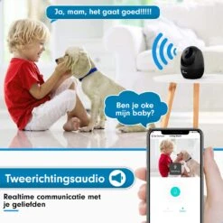 Needs!® Full HD Wifi Babyfoon Met Camera WS-Q100BL PRO - En App - Camera Beveiliging – Wifi Camera – Geluid En Bewegingsdetectie - Automatisch Volgen - 1080p – Babyfoon – 4g/5g – Zwart -Pasgeborenen En Jonge Kinderen 1200x1200 1627