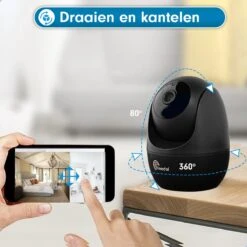 Needs!® Full HD Wifi Babyfoon Met Camera WS-Q100BL PRO - En App - Camera Beveiliging – Wifi Camera – Geluid En Bewegingsdetectie - Automatisch Volgen - 1080p – Babyfoon – 4g/5g – Zwart -Pasgeborenen En Jonge Kinderen 1200x1200 1629